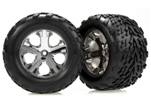 Traxxas 3669A Talon Tires on 2.8 Black Chrome All Star Wheels for Front of Stampede 2WD F/R 4x4