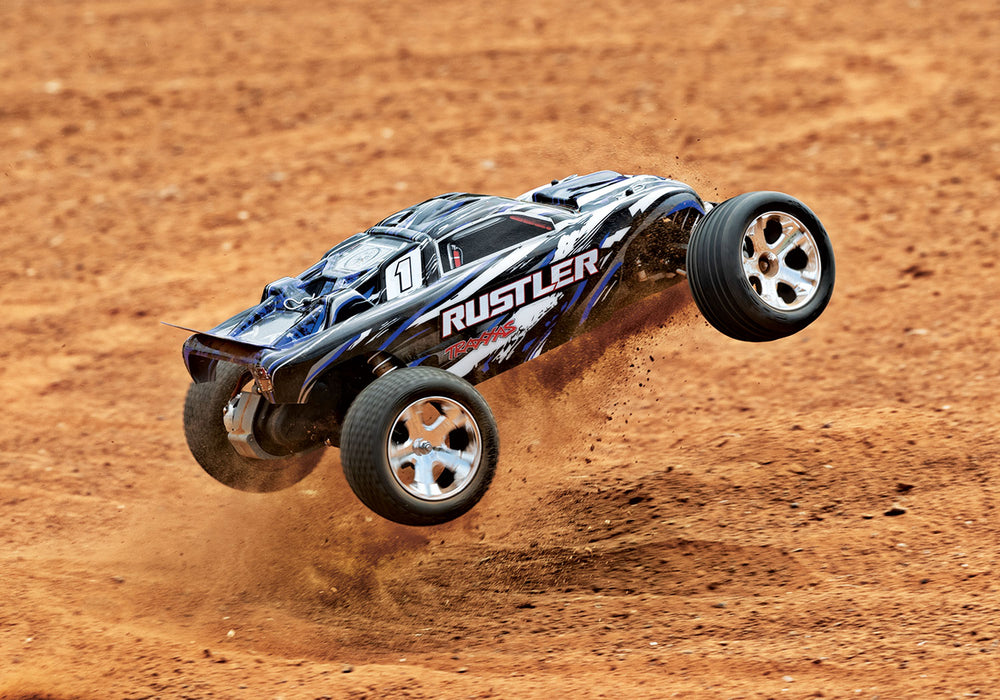 Traxxas 37054-1 Rustler 1/10 Scale RTR 2WD Stadium Truck Blue X