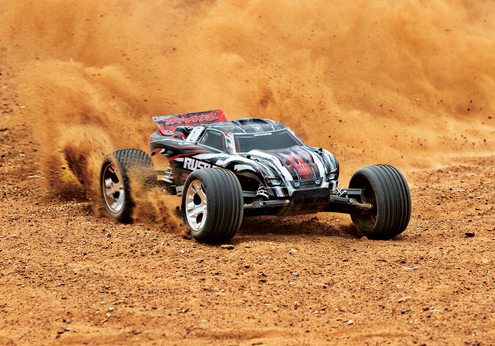 Traxxas 37054-1 Rustler 1/10 Scale RTR 2WD Stadium Truck Red X