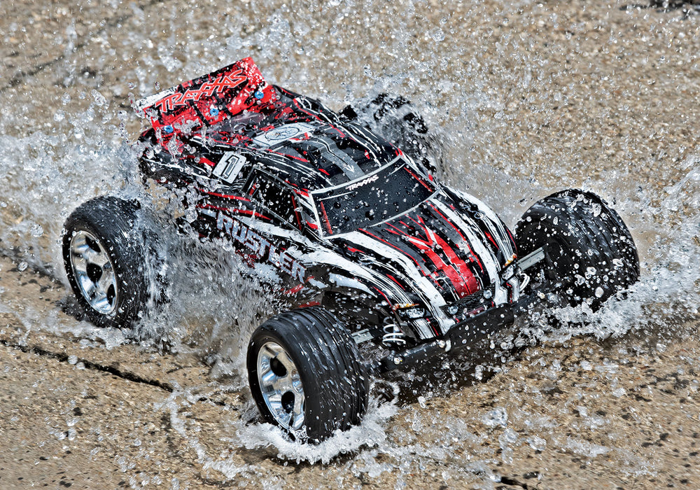 Traxxas 37054-1 Rustler 1/10 Scale RTR 2WD Stadium Truck Red X