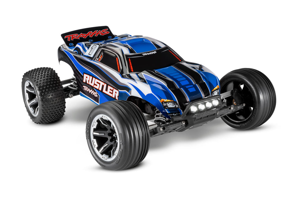 Traxxas 37054-61 1/10 XL-5 Brushed 2WD Rustler RTR Stadium Truck with LED Lights - Blue