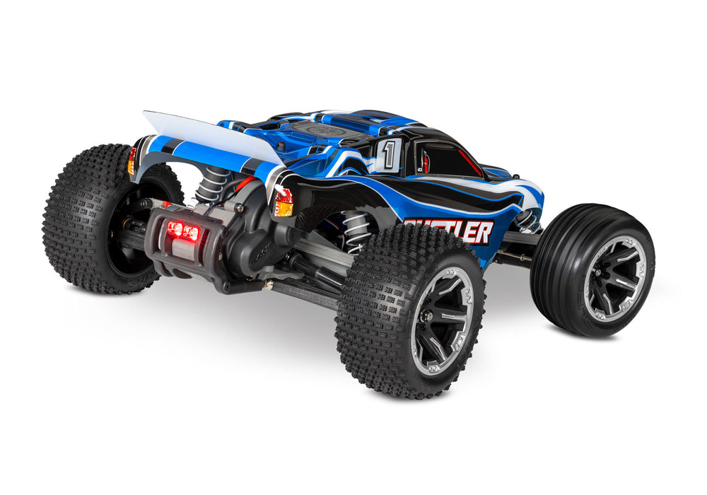 Traxxas 37054-61 1/10 XL-5 Brushed 2WD Rustler RTR Stadium Truck with LED Lights - Blue