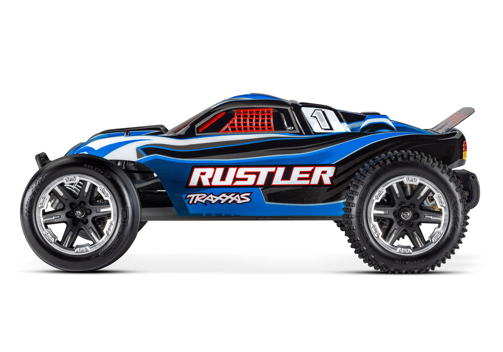 Traxxas 37054-61 1/10 XL-5 Brushed 2WD Rustler RTR Stadium Truck with LED Lights - Blue