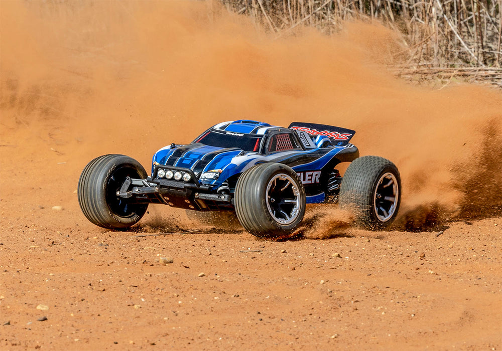 Traxxas 37054-61 1/10 XL-5 Brushed 2WD Rustler RTR Stadium Truck with LED Lights - Blue