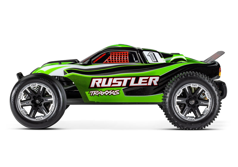Traxxas 37054-61 1/10 XL-5 Brushed 2WD Rustler RTR Stadium Truck with LED Lights - Green