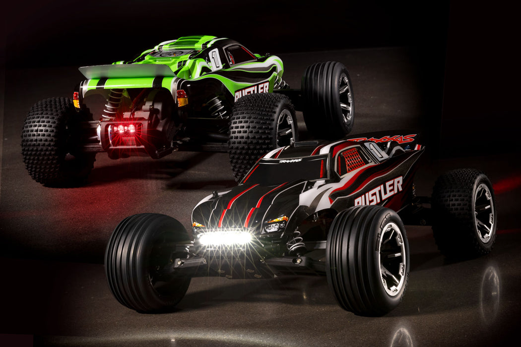 Traxxas 37054-61 1/10 XL-5 Brushed 2WD Rustler RTR Stadium Truck with LED Lights - Green