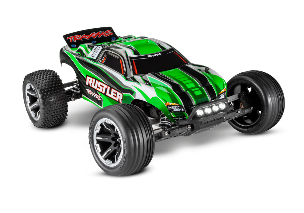 Traxxas 37054-61 1/10 XL-5 Brushed 2WD Rustler RTR Stadium Truck with LED Lights - Green