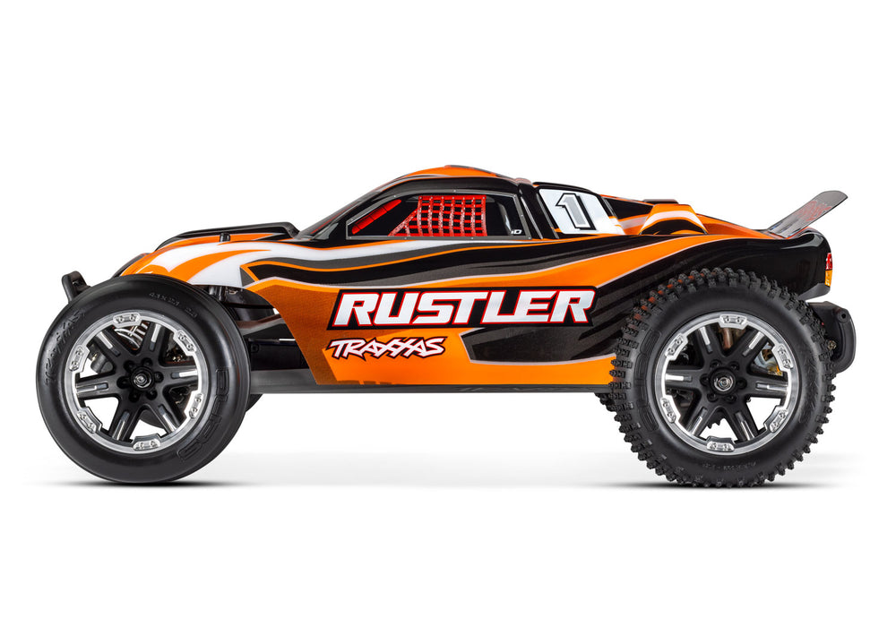 Traxxas 37054-61 1/10 XL-5 Brushed 2WD Rustler RTR Stadium Truck with LED Lights - Orange