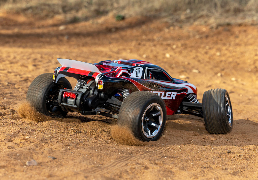 Traxxas 37054-61 1/10 XL-5 Brushed 2WD Rustler RTR Stadium Truck with LED Lights - Orange