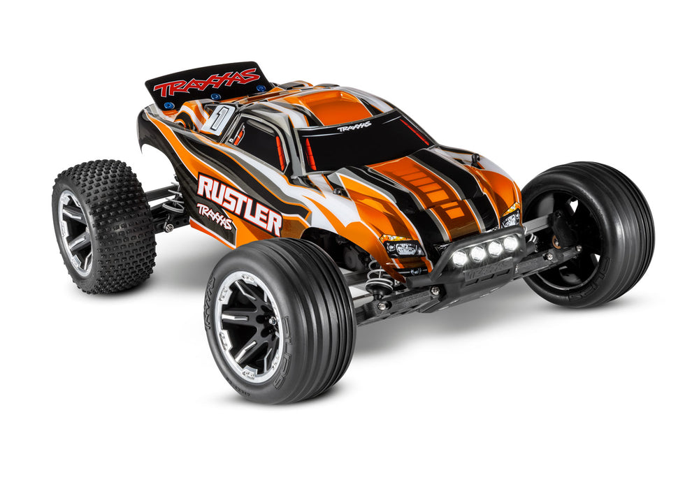 Traxxas 37054-61 1/10 XL-5 Brushed 2WD Rustler RTR Stadium Truck with LED Lights - Orange