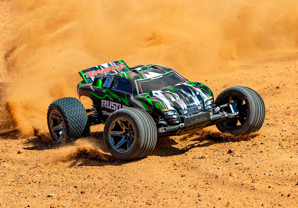 Traxxas 37076-74 2WD Rustler VXL 1/10 RTR Brushless Stadium Truck with 272R Transmission - Green