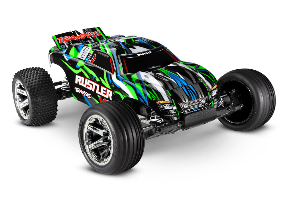 Traxxas 37076-74 2WD Rustler VXL 1/10 RTR Brushless Stadium Truck with 272R Transmission - Green
