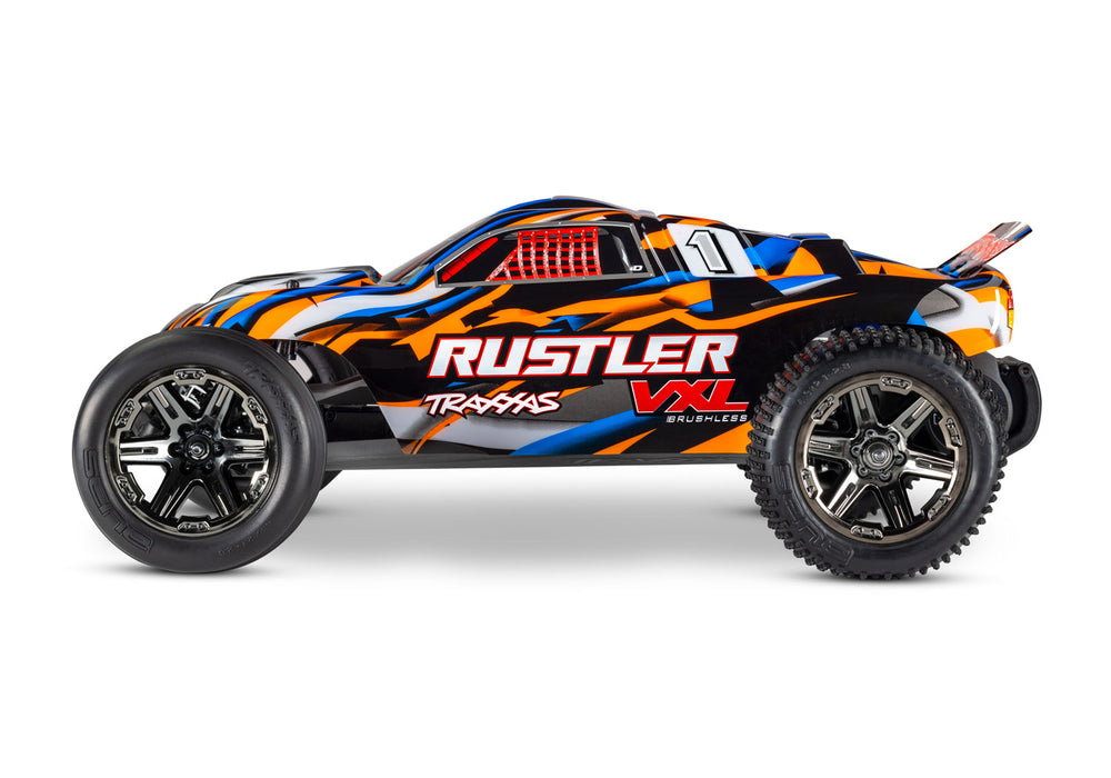 Traxxas 37076-74 2WD Rustler VXL 1/10 RTR Brushless Stadium Truck with 272R Transmission - Orange