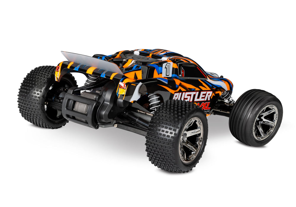Traxxas 37076-74 2WD Rustler VXL 1/10 RTR Brushless Stadium Truck with 272R Transmission - Orange