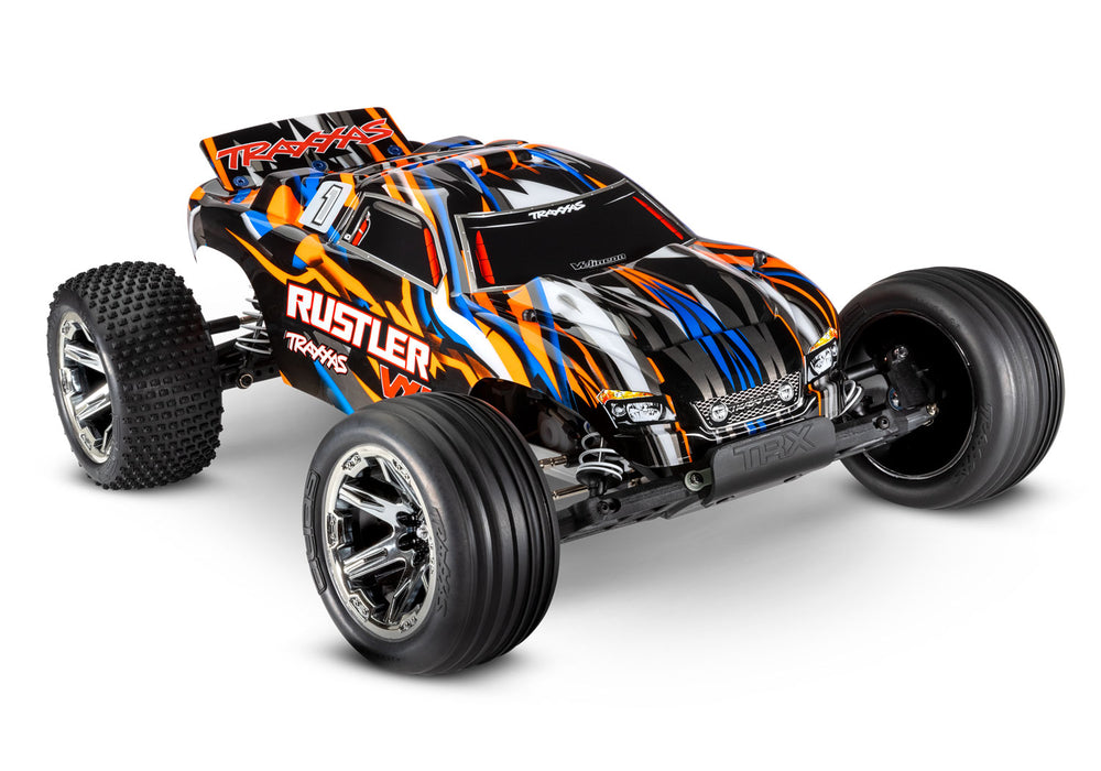 Traxxas 37076-74 2WD Rustler VXL 1/10 RTR Brushless Stadium Truck with 272R Transmission - Orange