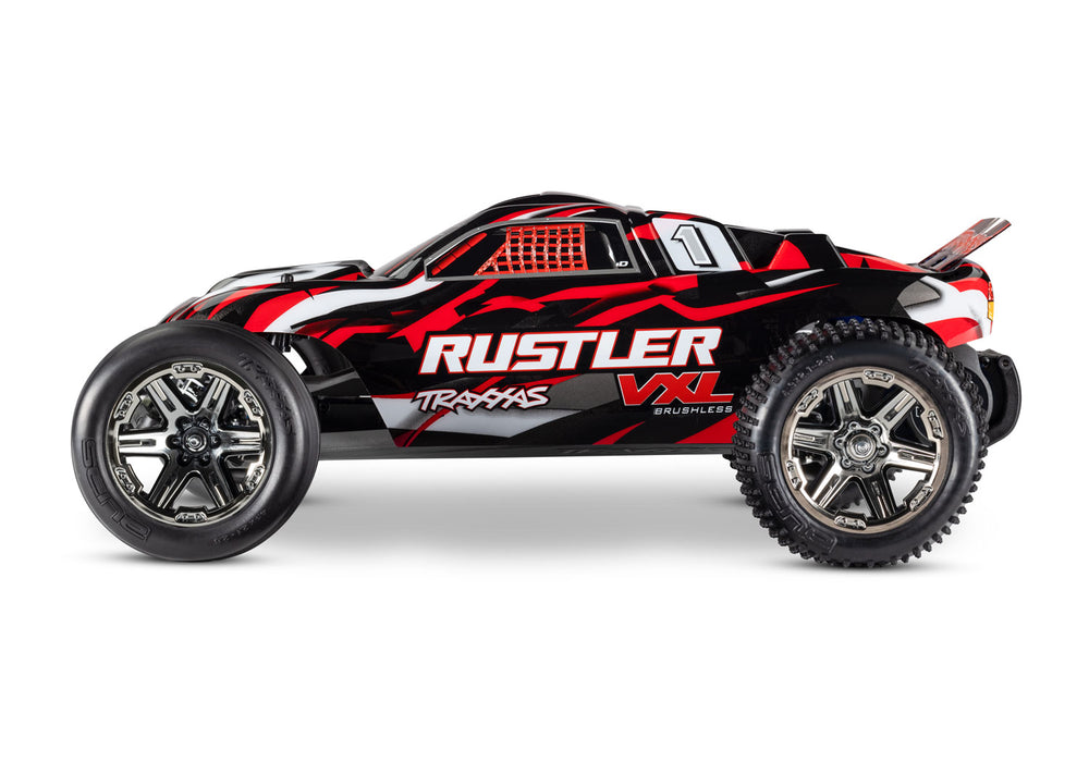 Traxxas 37076-74 2WD Rustler VXL 1/10 RTR Brushless Stadium Truck with 272R Transmission - Red