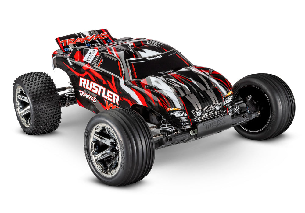 Traxxas 37076-74 2WD Rustler VXL 1/10 RTR Brushless Stadium Truck with 272R Transmission - Red