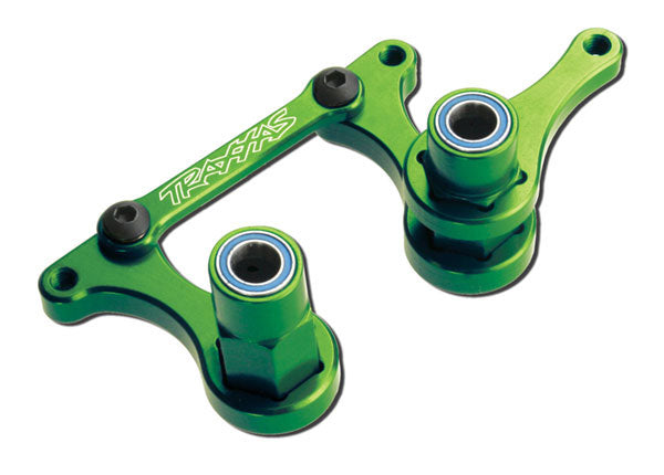 Traxxas 3743G Steering bellcranks left and right with draglink Green Anodized T6 Aluminium