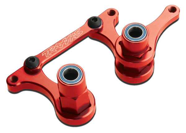 Traxxas 3743X Steering Bellcranks Left and Right with Draglink Red Anodized T6 Aluminum