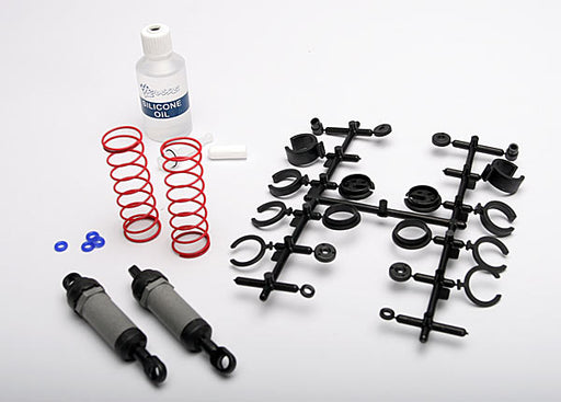Traxxas 3760A Long Grey Ultra Shocks with Spring Pre-load Spacers and Springs 2 Pack
