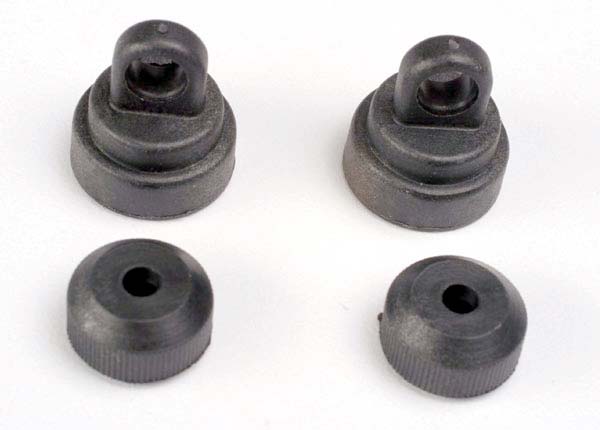 Traxxas 3767 Black Ultra Shock Caps and Bottoms 2 Each