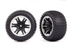 Traxxas 3772X 2.8" RXT Black and Satin Wheels with Alias Tires for Rear of Rustler 2WD 2 Pack