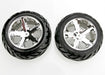 Traxxas 3773 All Star Chrome Wheels with Anaconda Tires for Rustler Stampede