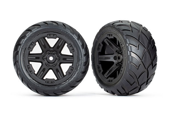 Traxxas 6768 Black 2.8" RXT Wheels with Anaconda Tires for 2WD Electric Rear 1 Pair