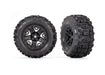 Traxxas 3778 Sledgehammer Tires on Black 2.8 Wheels 2WD Rustler or Stampede Rears
