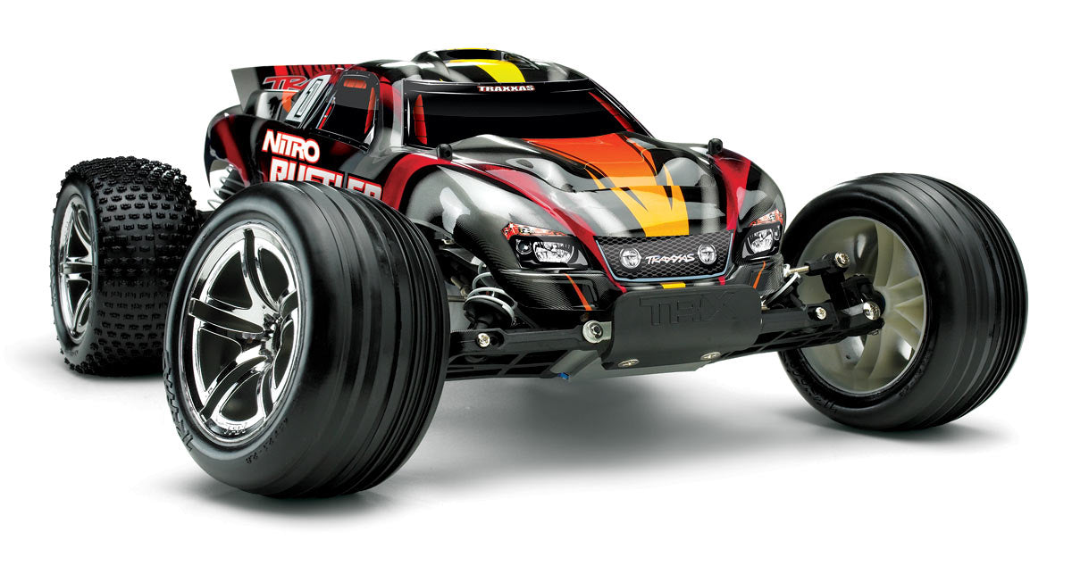 Traxxas 44096-3 1/10 Nitro Rustler Stadium Truck Silver and Red