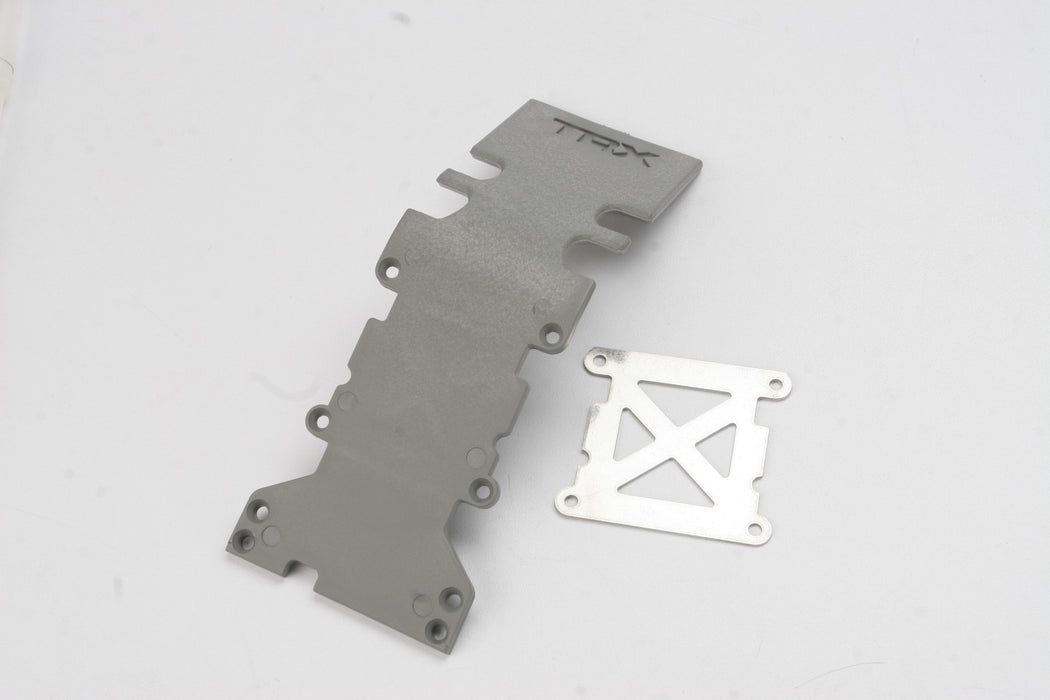 Traxxas 4938A Grey Rear Plastic Skidplate/Stainless Steel Plate for T-Maxx