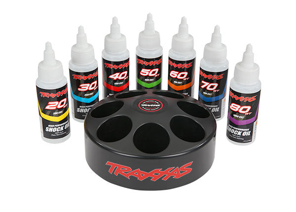 Traxxas 5038X Silicone Shock Oil Set (7 60cc bottles with Spinning Carousel Rack)