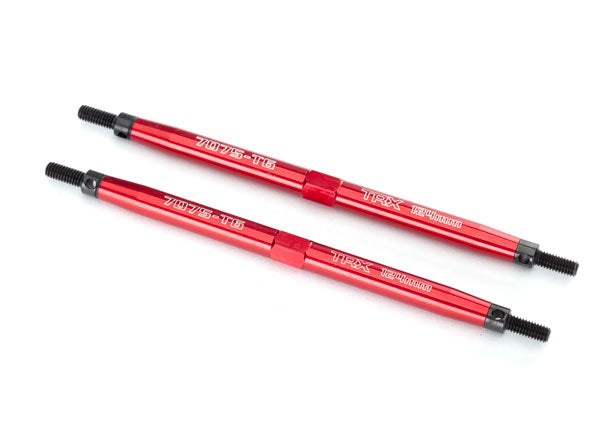 Traxxas 5143R Red TUBES Anodized Aluminum Rear Toe Links 124mm for T-Maxx
