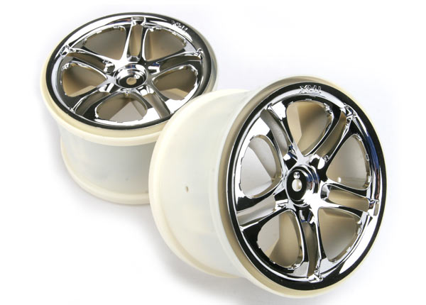 Traxxas 5172 Split Spoke 3.8" Chrome Wheels for T-MAXX and Others 1 Pair