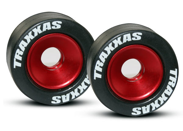 Traxxas 5186 Red Anodized Aluminum Wheelie Bar Wheels