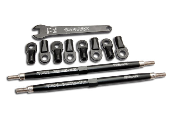 Traxxas 5338A Black Aluminum TUBES Front and Rear 128mm Toe Link for Summit and Revo