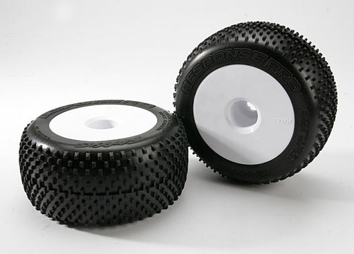 Traxxas 5375R Response Pro Tires Mounted on White 3.8 Dish Wheels 1 Pair
