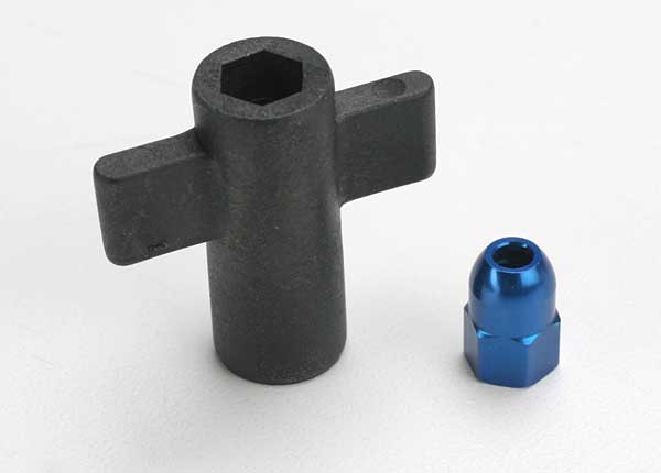 Traxxas 5526 Blue Aluminum Antenna Crimp Nut with Tool