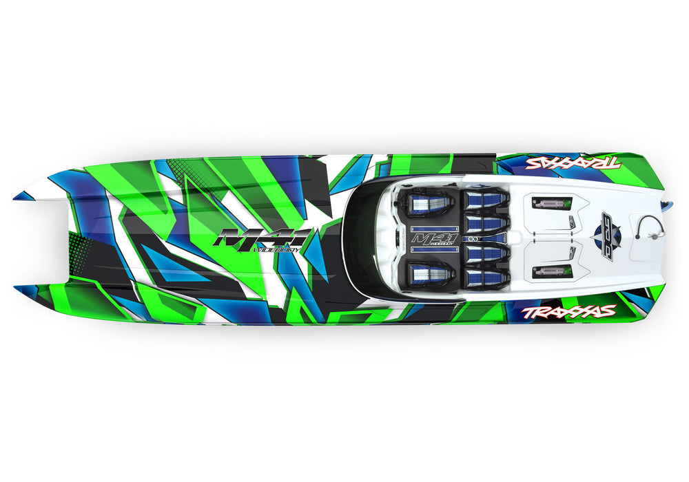 Traxxas 57046-4 DCB M41 Widebody Catamaran Electric Boat Green and Blue