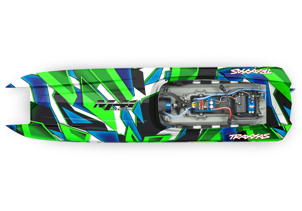 Traxxas 57046-4 DCB M41 Widebody Catamaran Electric Boat Green and Blue