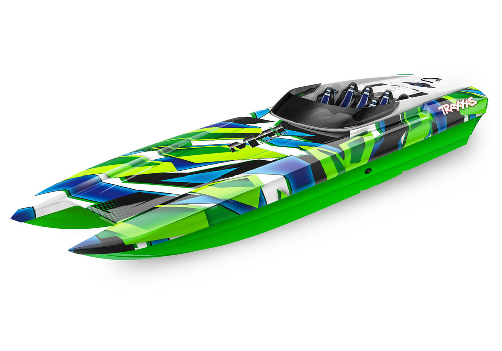 Traxxas 57046-4 DCB M41 Widebody Catamaran Electric Boat Green and Blue