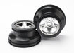 Traxxas 5872X SCT Satin Chrome and Black Beadlock Style Wheels for Slash 4x4 F/R or 2WD Rear