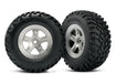 Traxxas 5873 SCT Off Road Tires on Beadlock Style Satin Chrome Wheels 2WD Rear 4x4 F&R