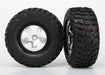 Traxxas 5880 Kumho Tires Black Beadlock Mounted on Satin Chrome Wheels 4WD/2WD Slash Rear