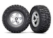 Traxxas 5881X Kumho Tires Mounted on Satin Chrome Wheels 2WD Slash Front