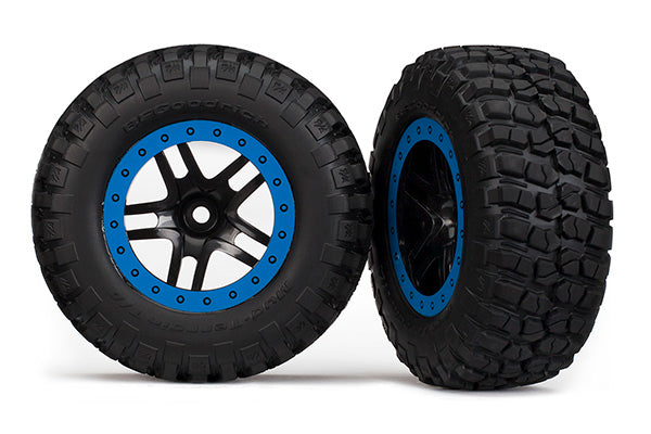 Traxxas 5883A BFGoodrich Mud-Terrain T/A KM2 Tires Blue Beadlock Wheels