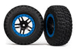 Traxxas 5885A BFGoodrich Mud-Terrain T/A KM2 Tires Blue Beadlock Wheels 2WD Front Slash and Raptor