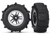 Traxxas 5891 SCT Satin Chrome Wheels with Paddle Tires for Slash 4x4 and 2WD Rear