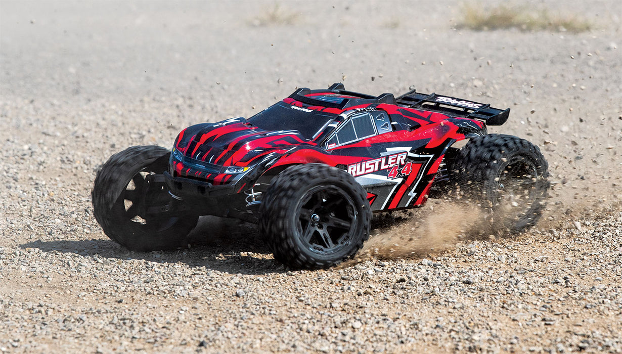 Traxxas 67064-1 Red Rustler 4X4 XL-5 Brushed 1/10 Scale Stadium Truck
