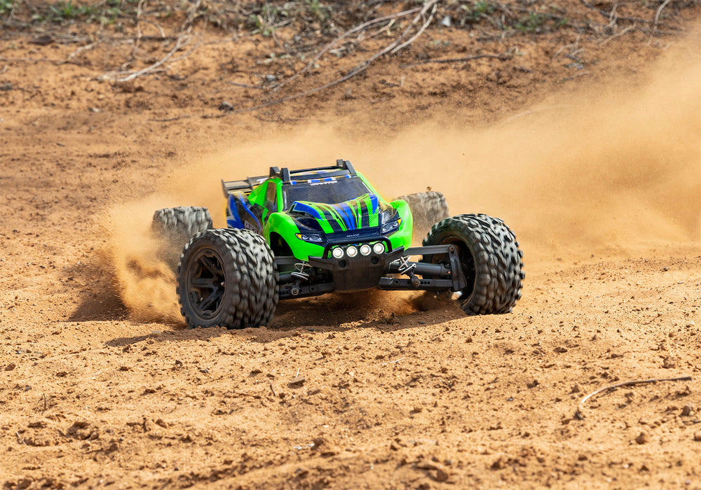 Traxxas 67064-61 Green Rustler 4x4 XL-5 Brushed 1/10 Stadium Truck with LED Lights
